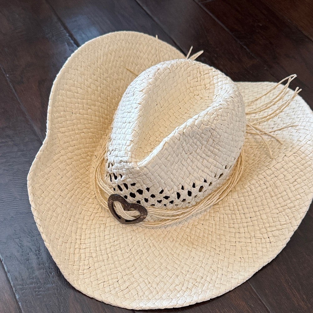 Pacsun Straw Hat with Heart Detail
